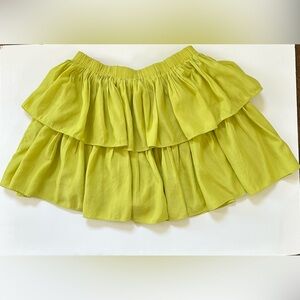 fab'rik Green Tiered Ruffle Skort with Elastic Waist, Woman’s Medium